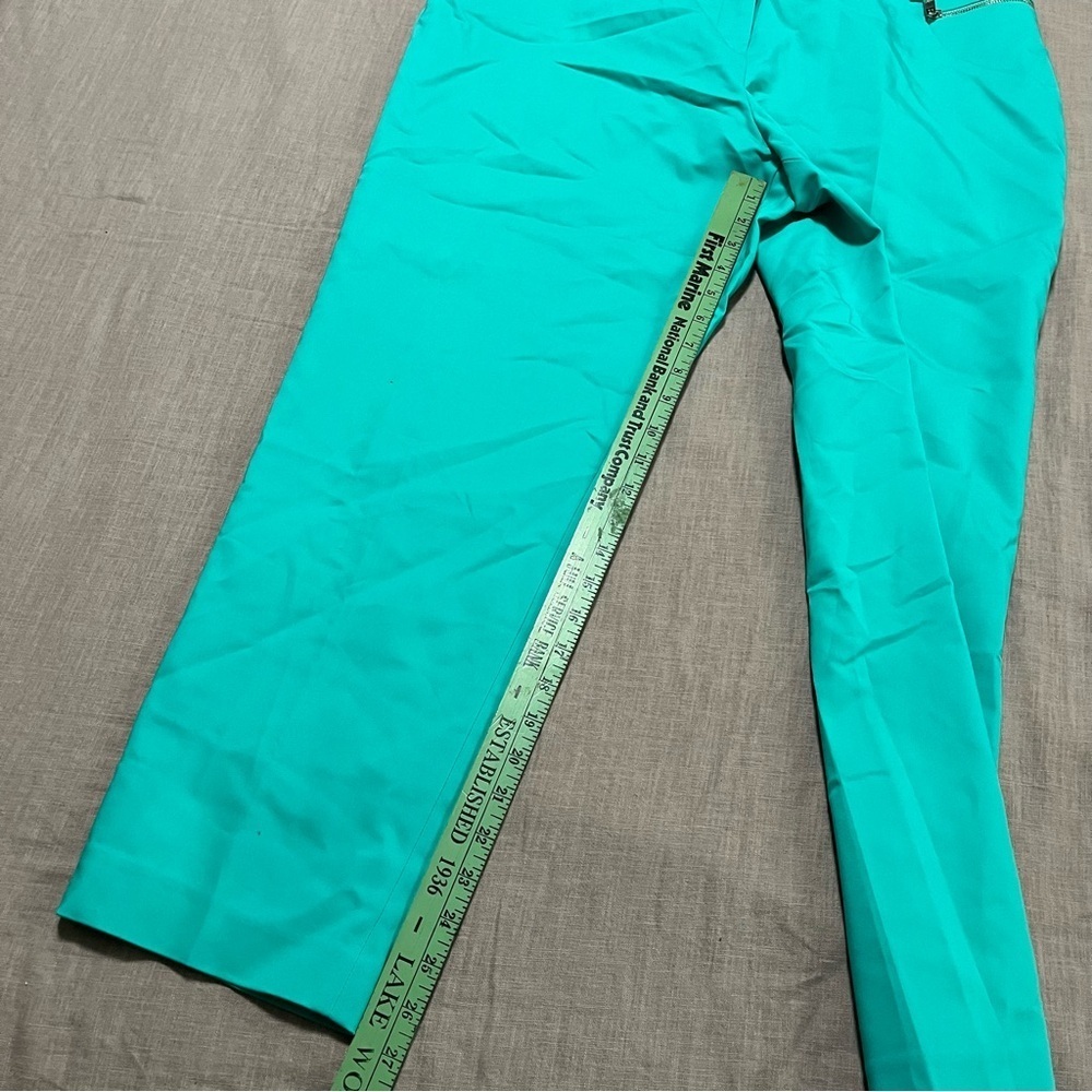 NWT Chaus New York turquoise trousers Plus Size 16 Zipper Pocket Business Party - Picture 3 of 7